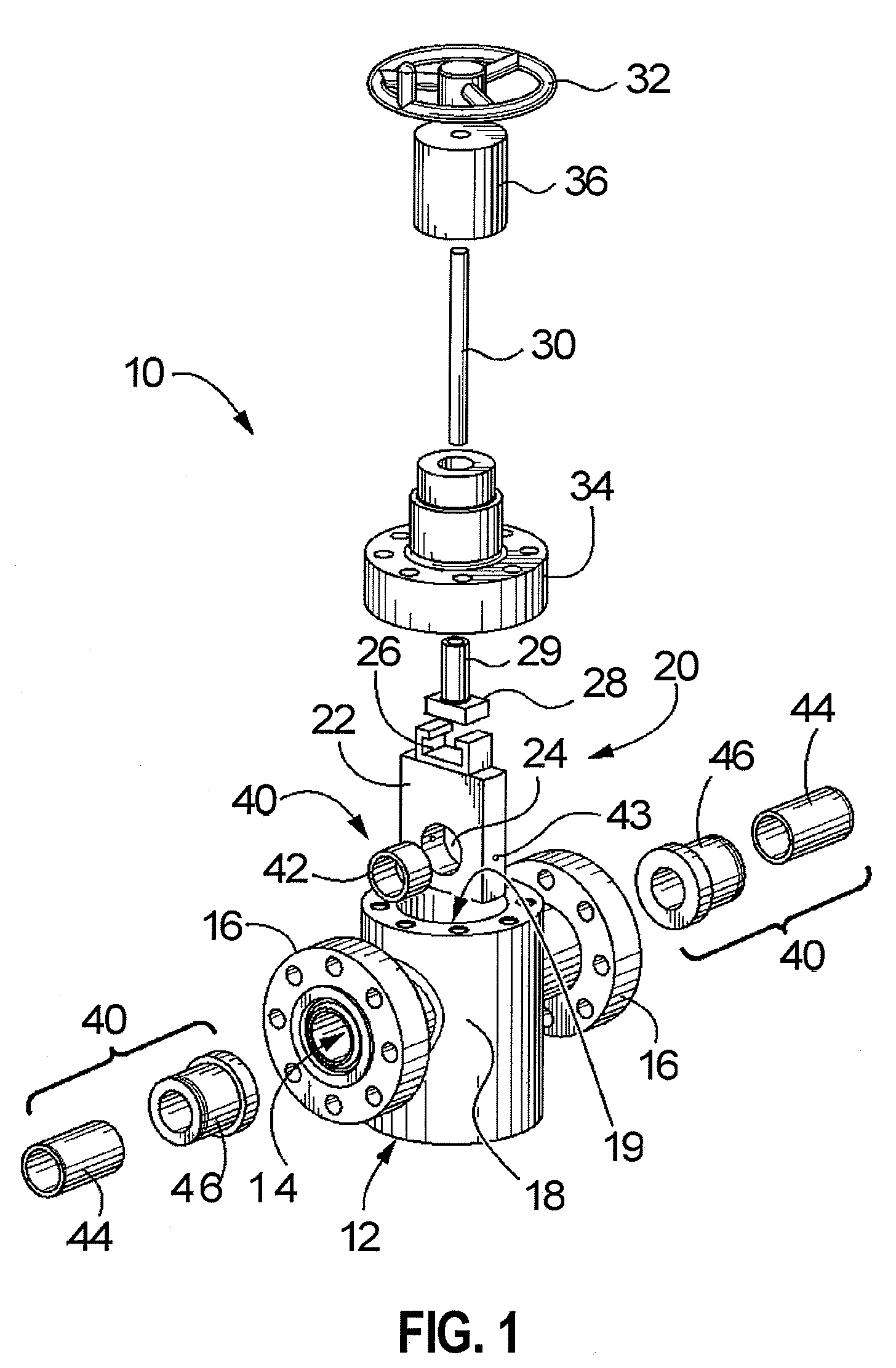 Gate valve with replaceable inserts