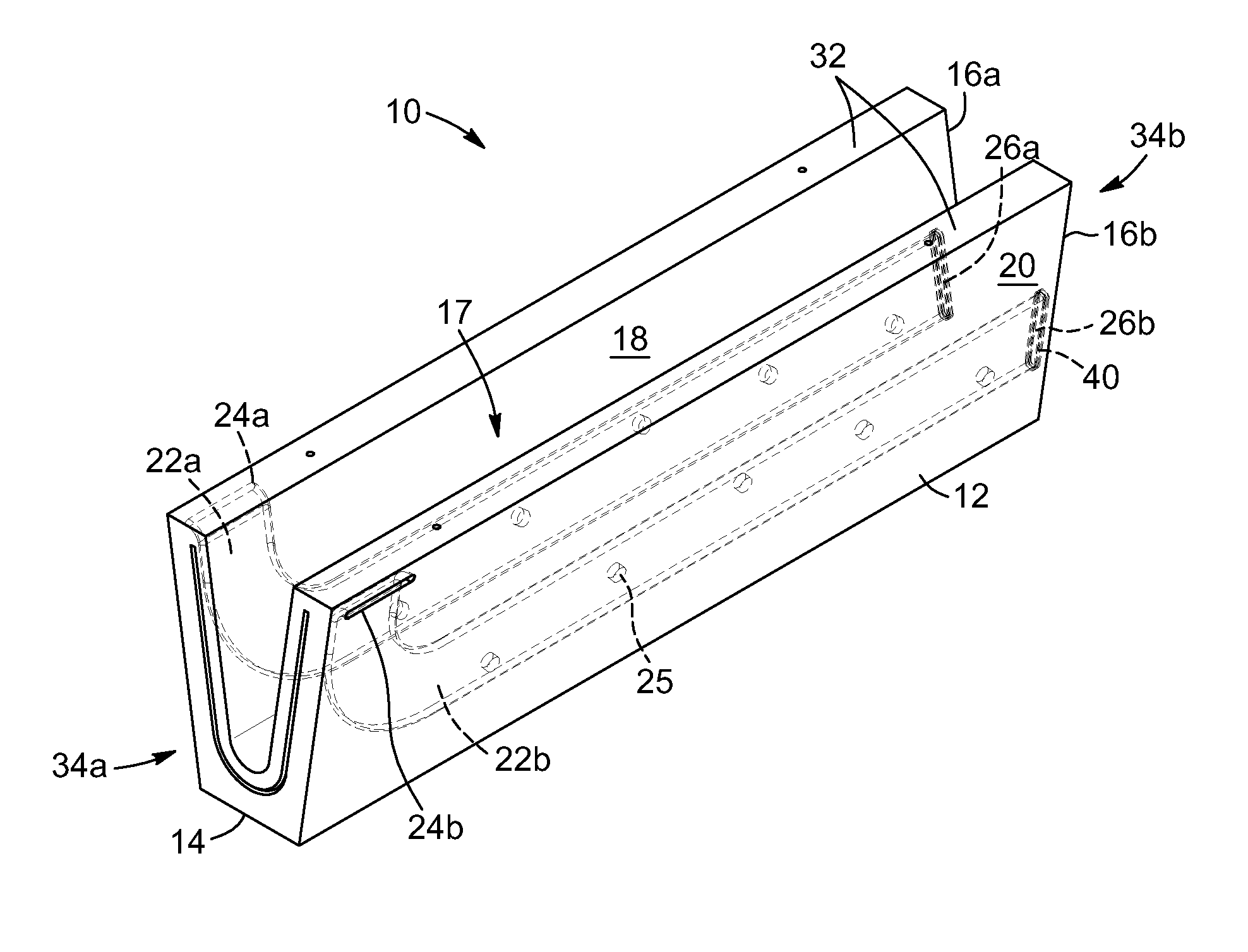 Receptacle for handling molten metal, casting assembly and manufacturing method