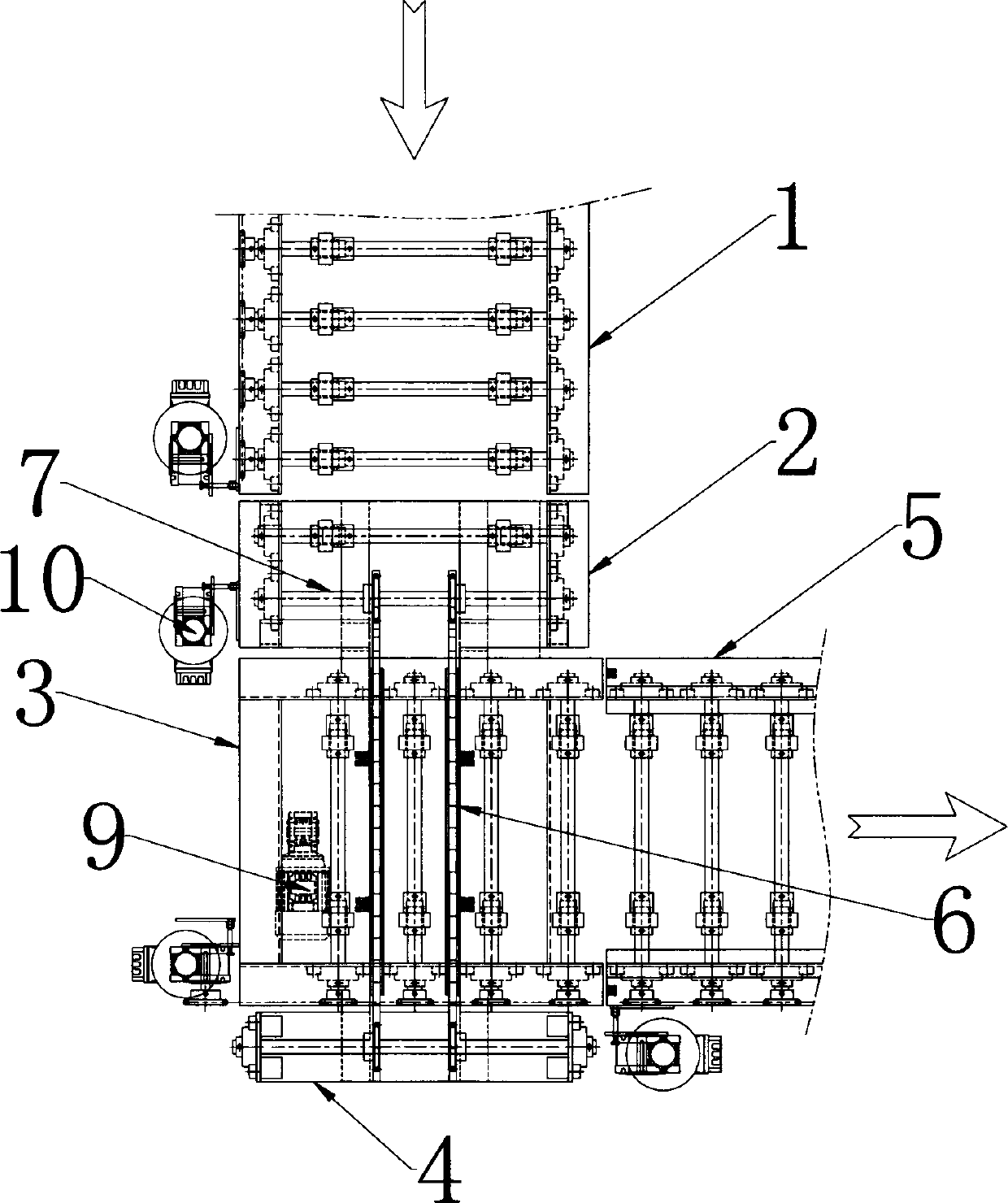 Roller bed furnace lifting reversing mechanism