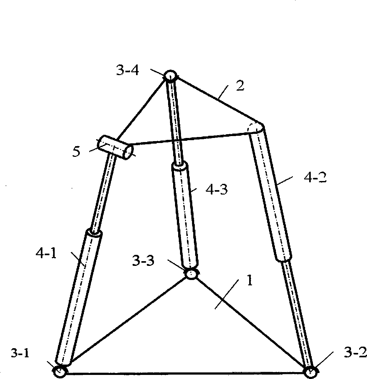 Three freedom parallel robot mechanism with different structure drive branches