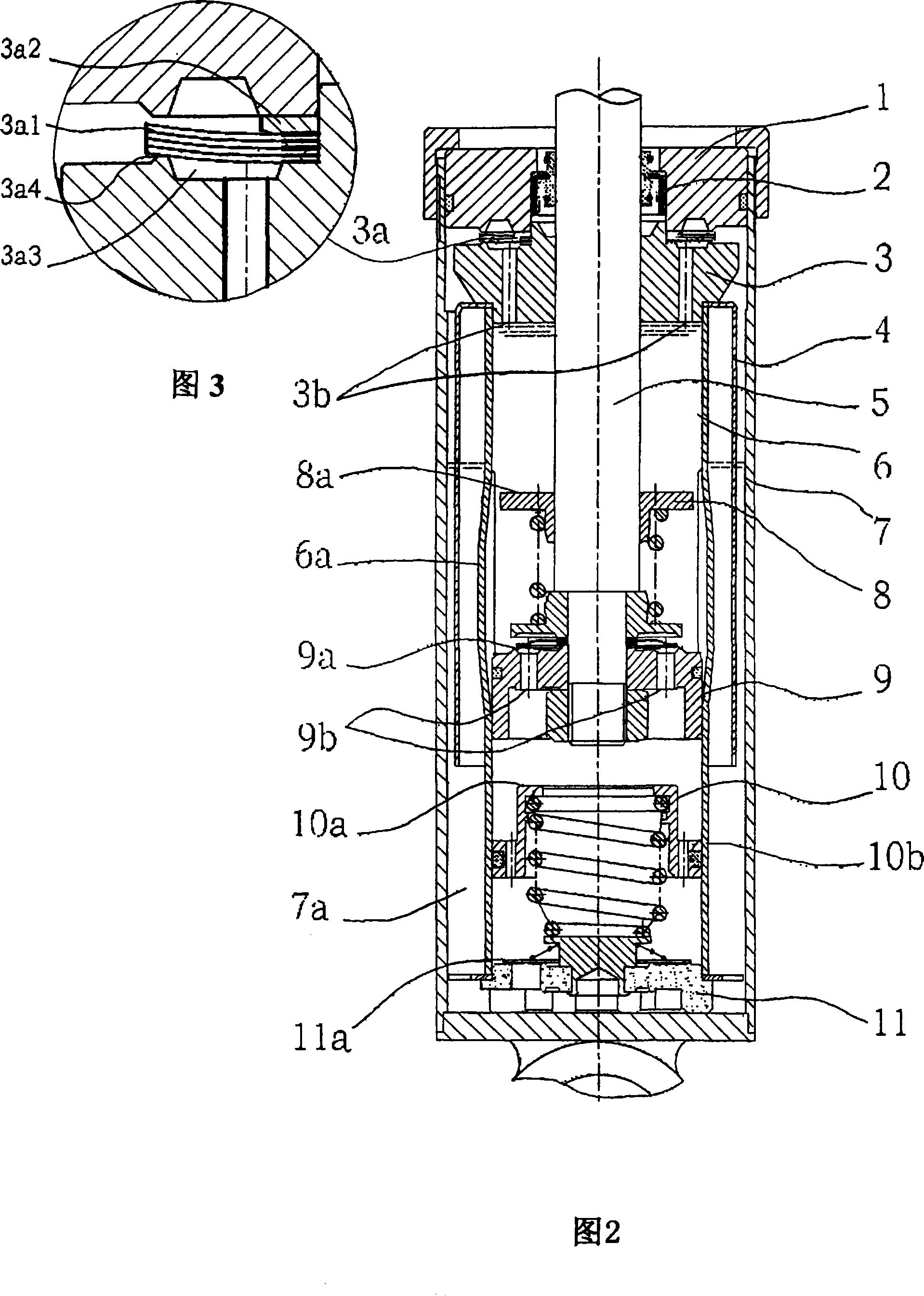 Pump type displacement correlated damping shock absorber