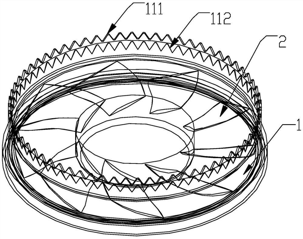 Low-noise air guide ring and fan comprising same