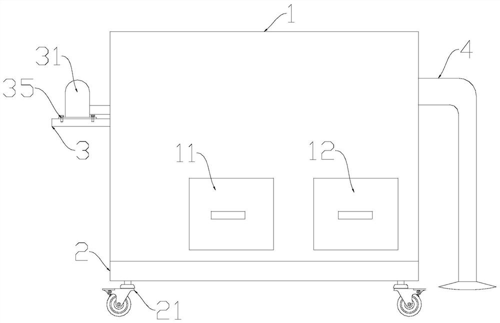 Textile waste collecting device for textile production of chemical fabric