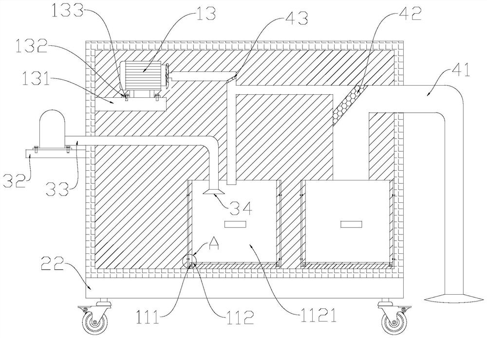 Textile waste collecting device for textile production of chemical fabric