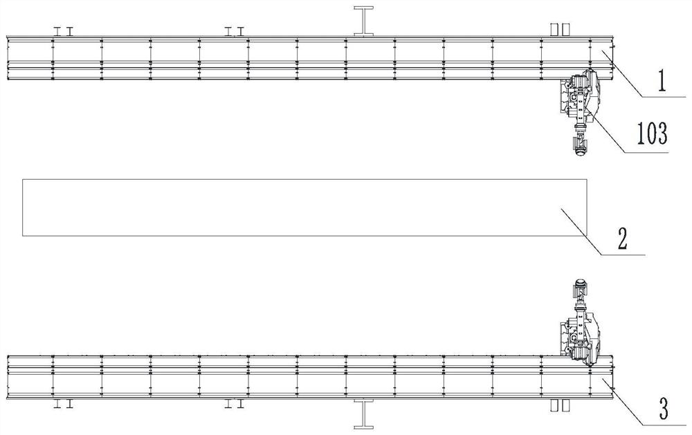 A sandblasting and zinc-blasting robot moving mechanism and sand-blasting and zinc-blasting equipment