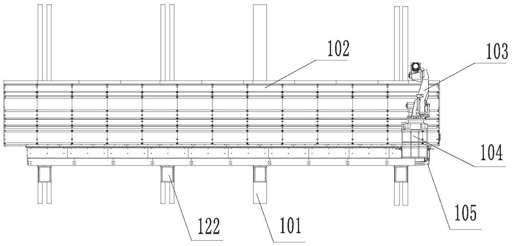 A sandblasting and zinc-blasting robot moving mechanism and sand-blasting and zinc-blasting equipment