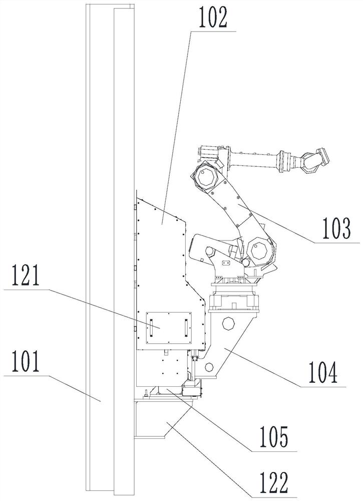 A sandblasting and zinc-blasting robot moving mechanism and sand-blasting and zinc-blasting equipment