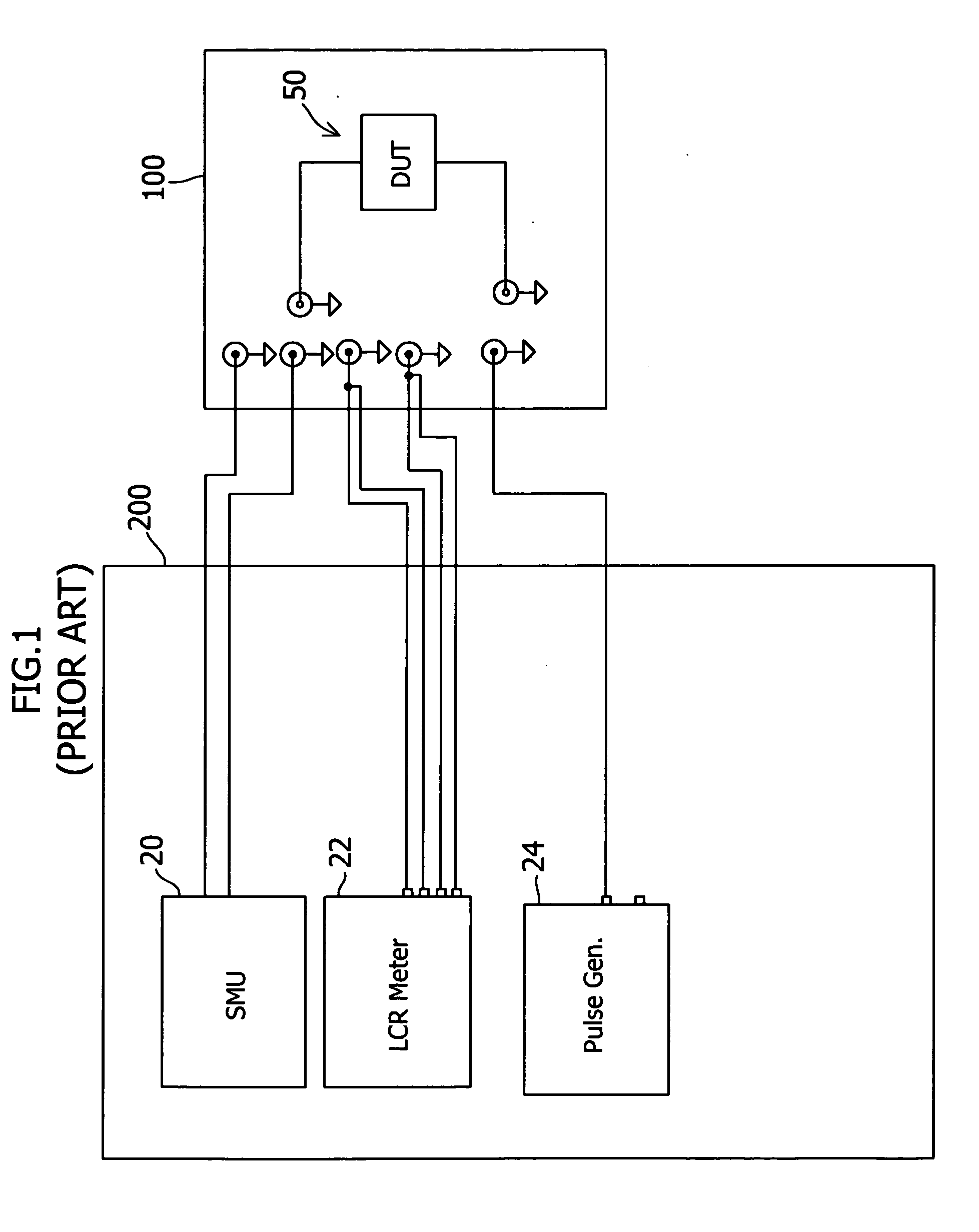 Semiconductor device characteristics measurement apparatus and connection apparatus