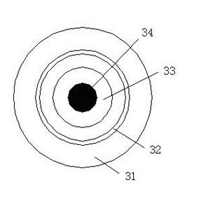 Multi-core superfine coaxial cable CT connecting line cabling process