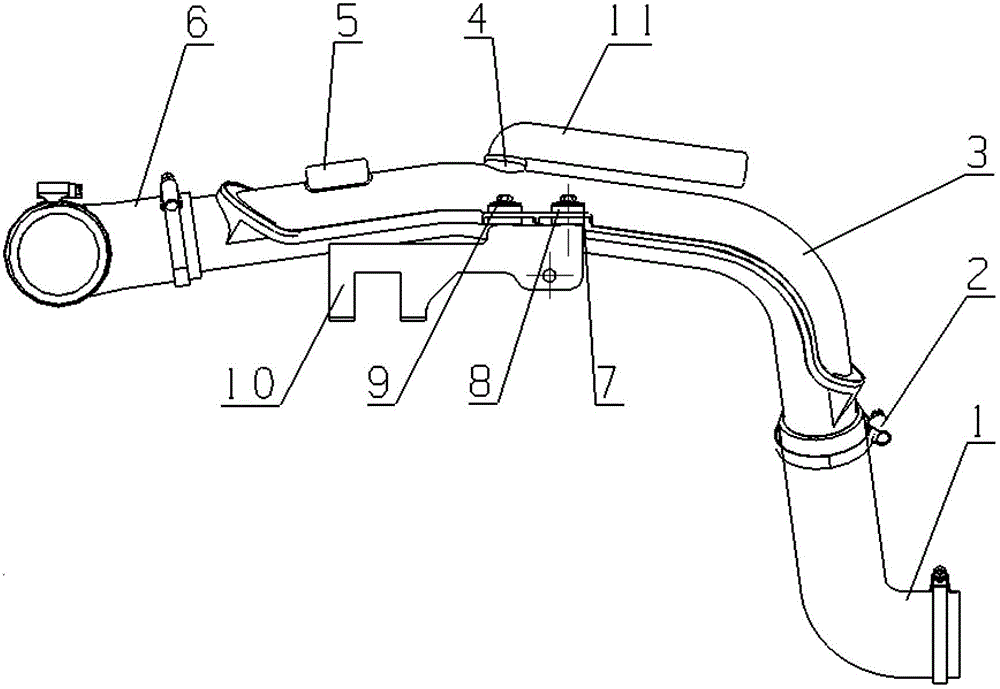 Gas outlet pipe for intercooler