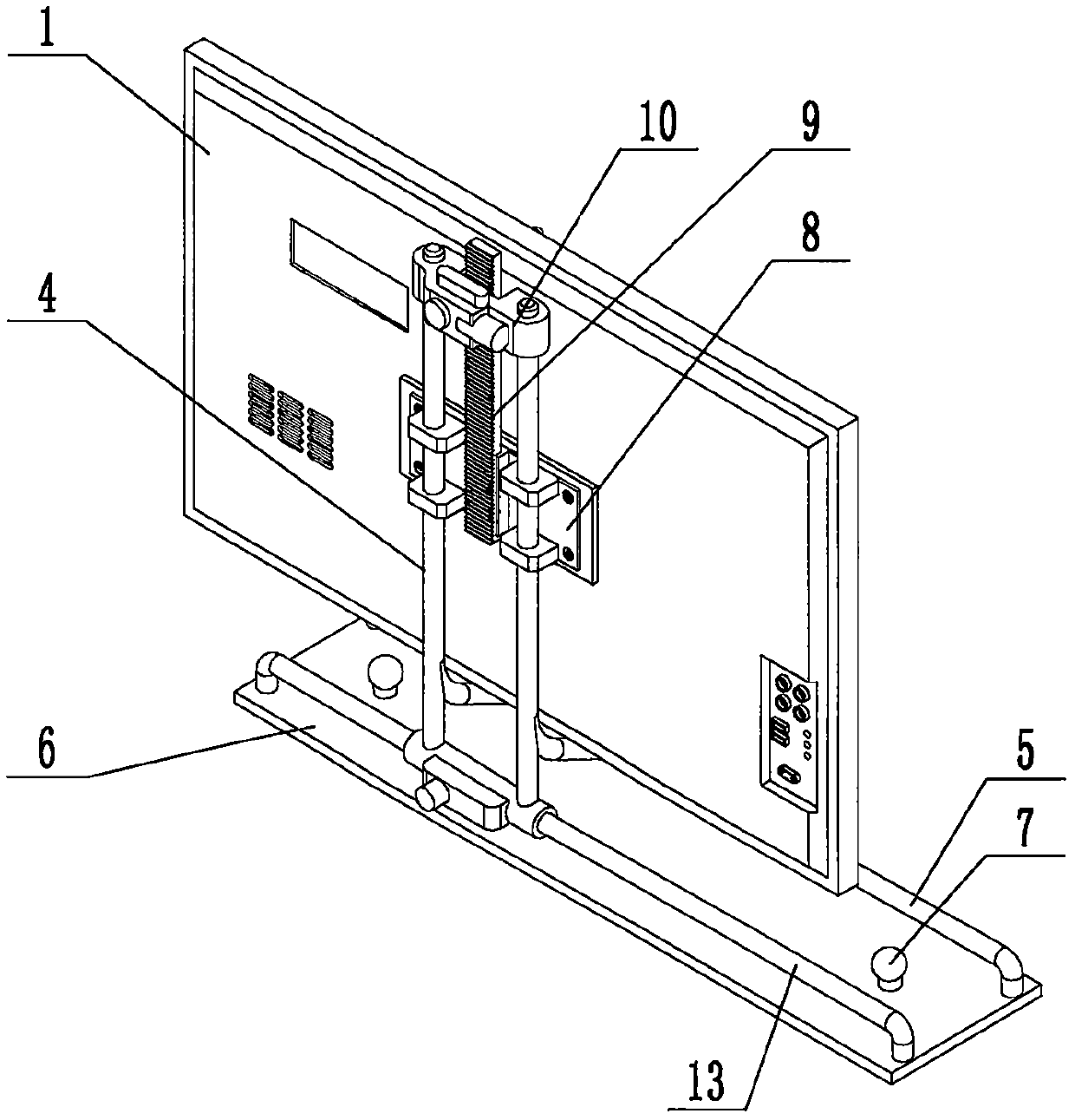 An angle-adjustable TV based on fingerprint recognition