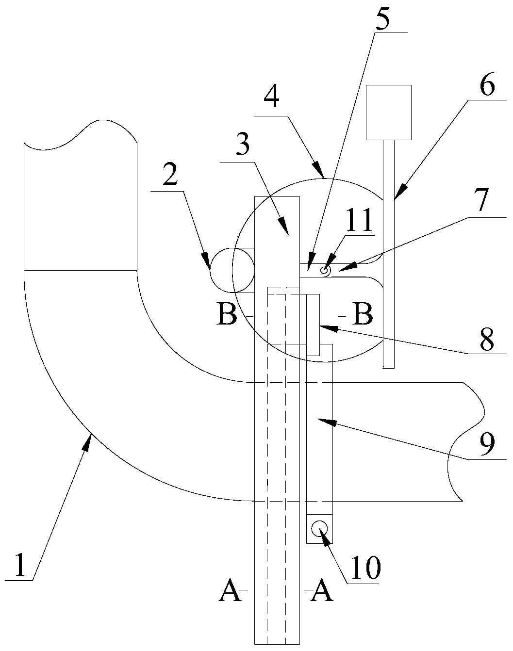 An oilfield fracturing elbow defect detection device and inspection method