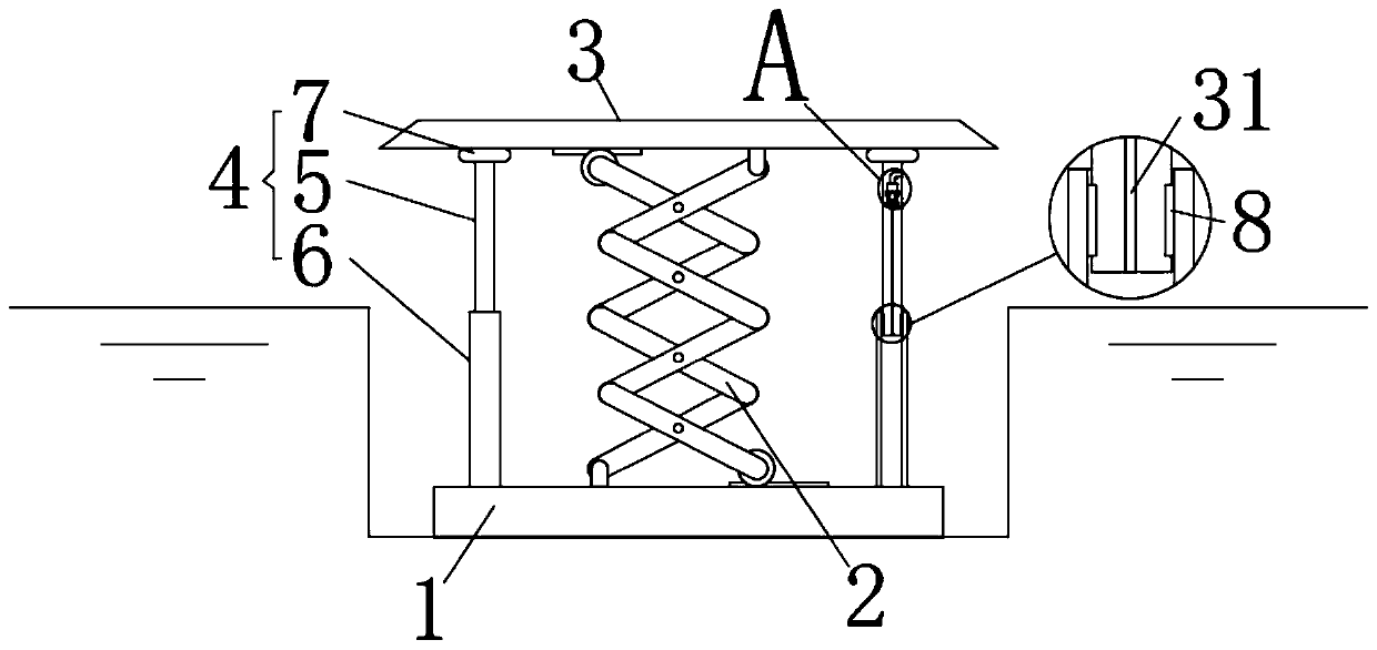 Complete automobile lifting mechanism with rapid descent protection mechanism design