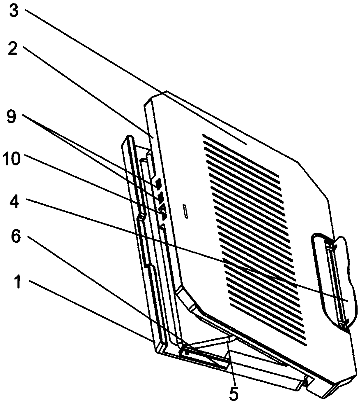 Notebook computer support capable of automatically adjusting angle and wind quantity