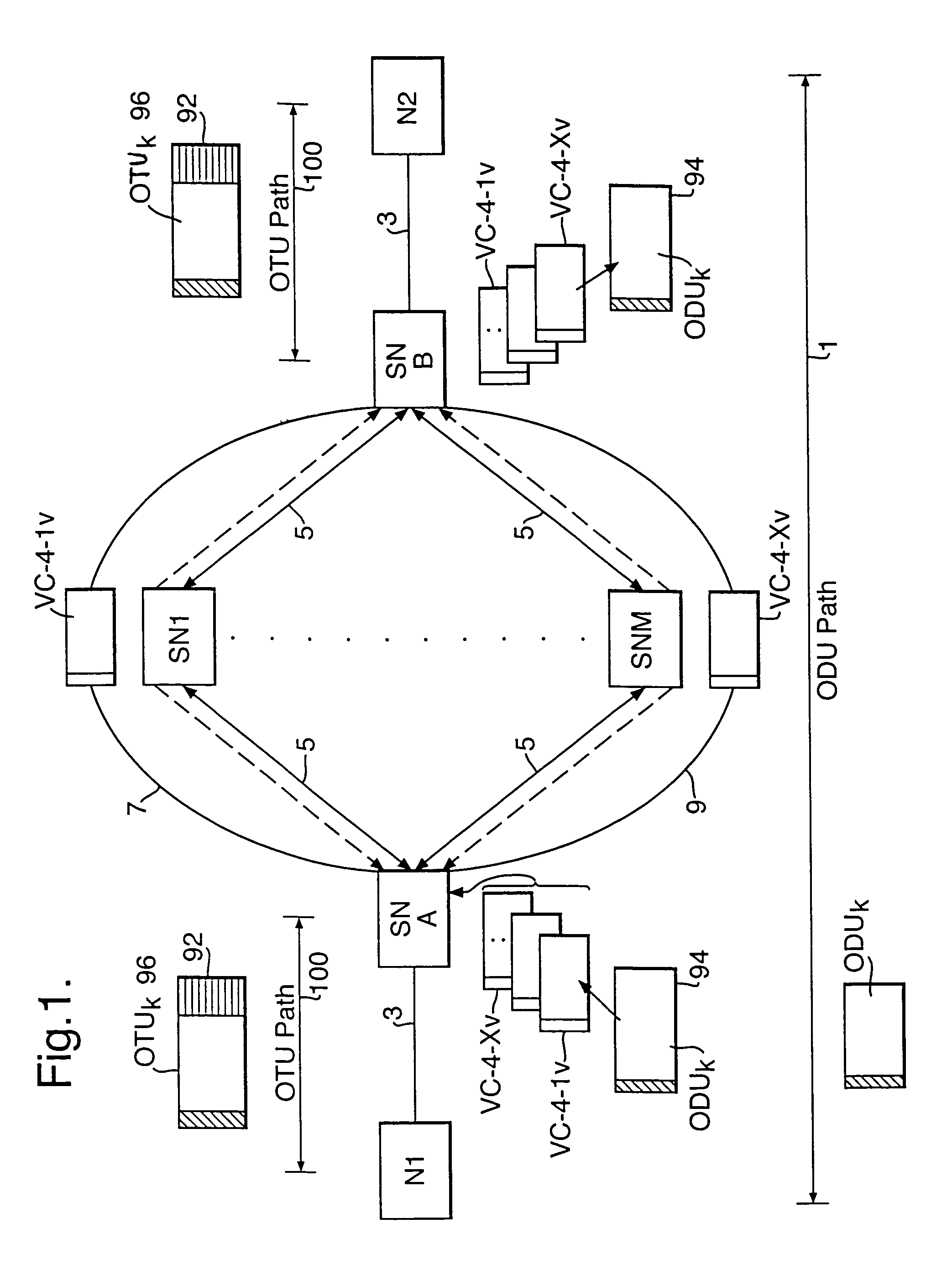 Method and apparatus for tunnelling data in a network