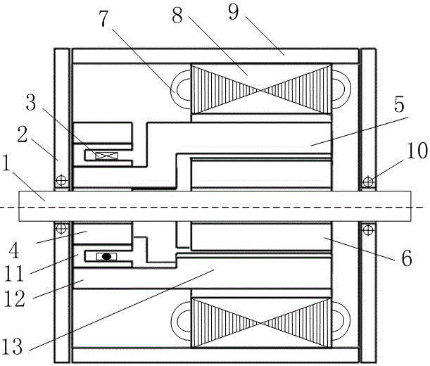 Magnetic shunt hybrid magnetic pole type synchronous motor