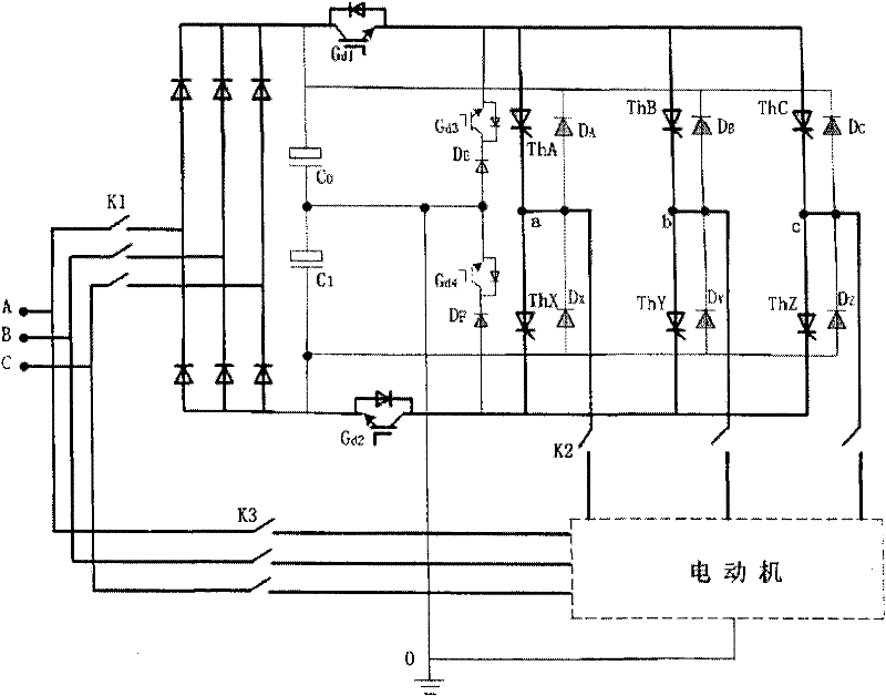 Improved continuous variable-voltage and variable-frequency soft starter