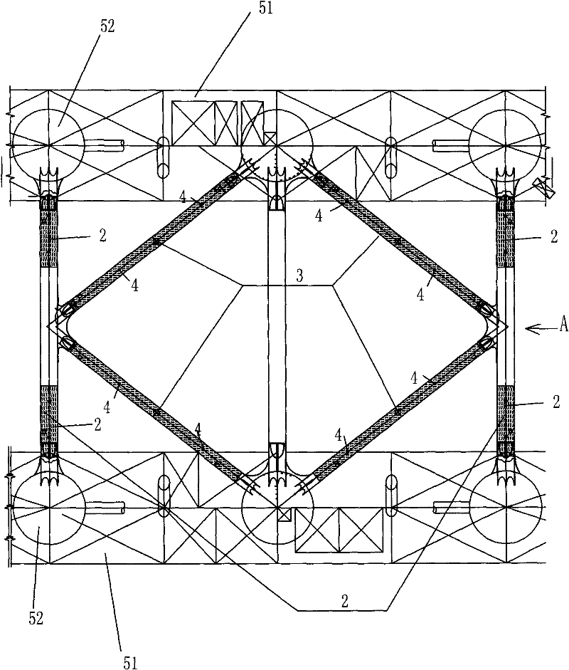 Overwater replacing method of structure of stay tube