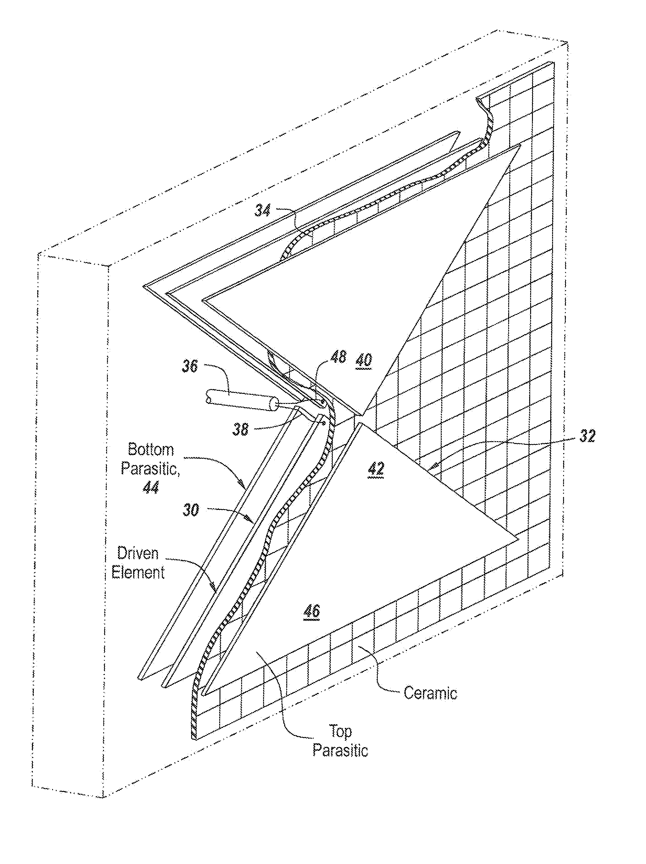 Wide Band Embedded Armor Antenna Using Double Parasitic Elements