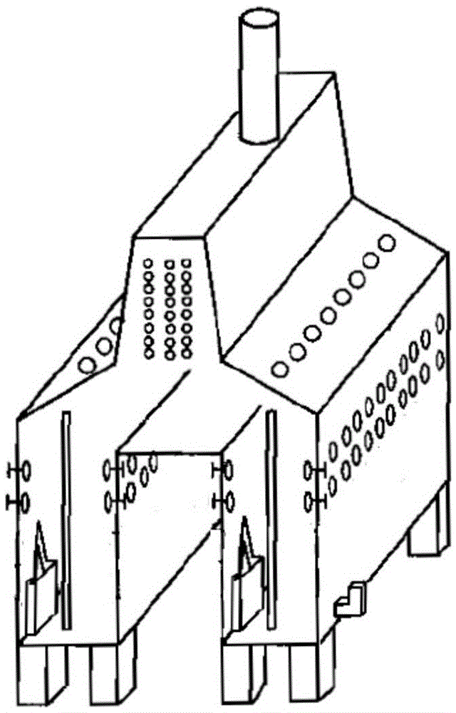 An ethylene cracking furnace with a double-stage heating structure