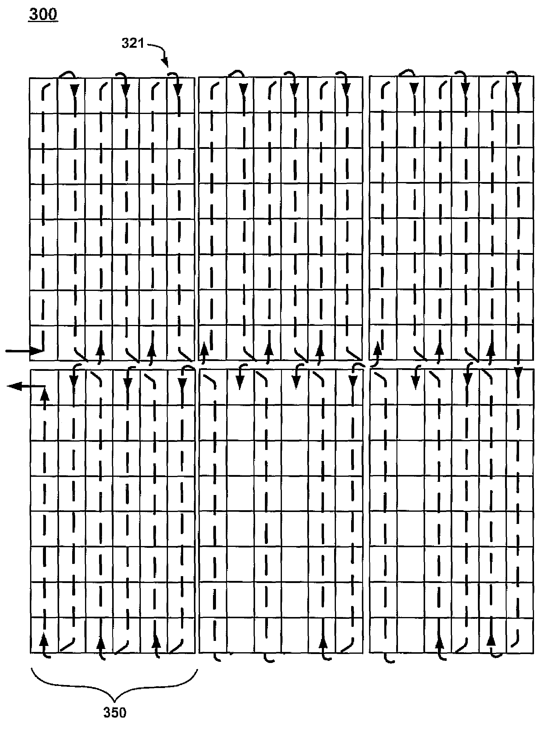 GPU having raster components configured for using nested boustrophedonic patterns to traverse screen areas