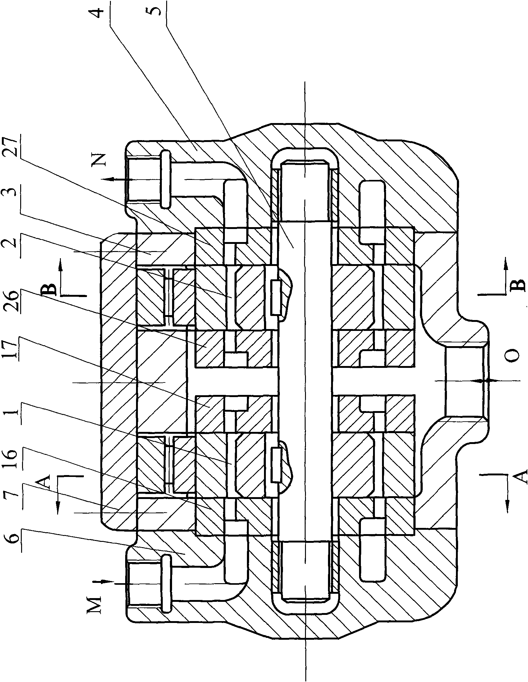 Single-acting blade-type hydraulic transformer controlled by hydraulic cylinder