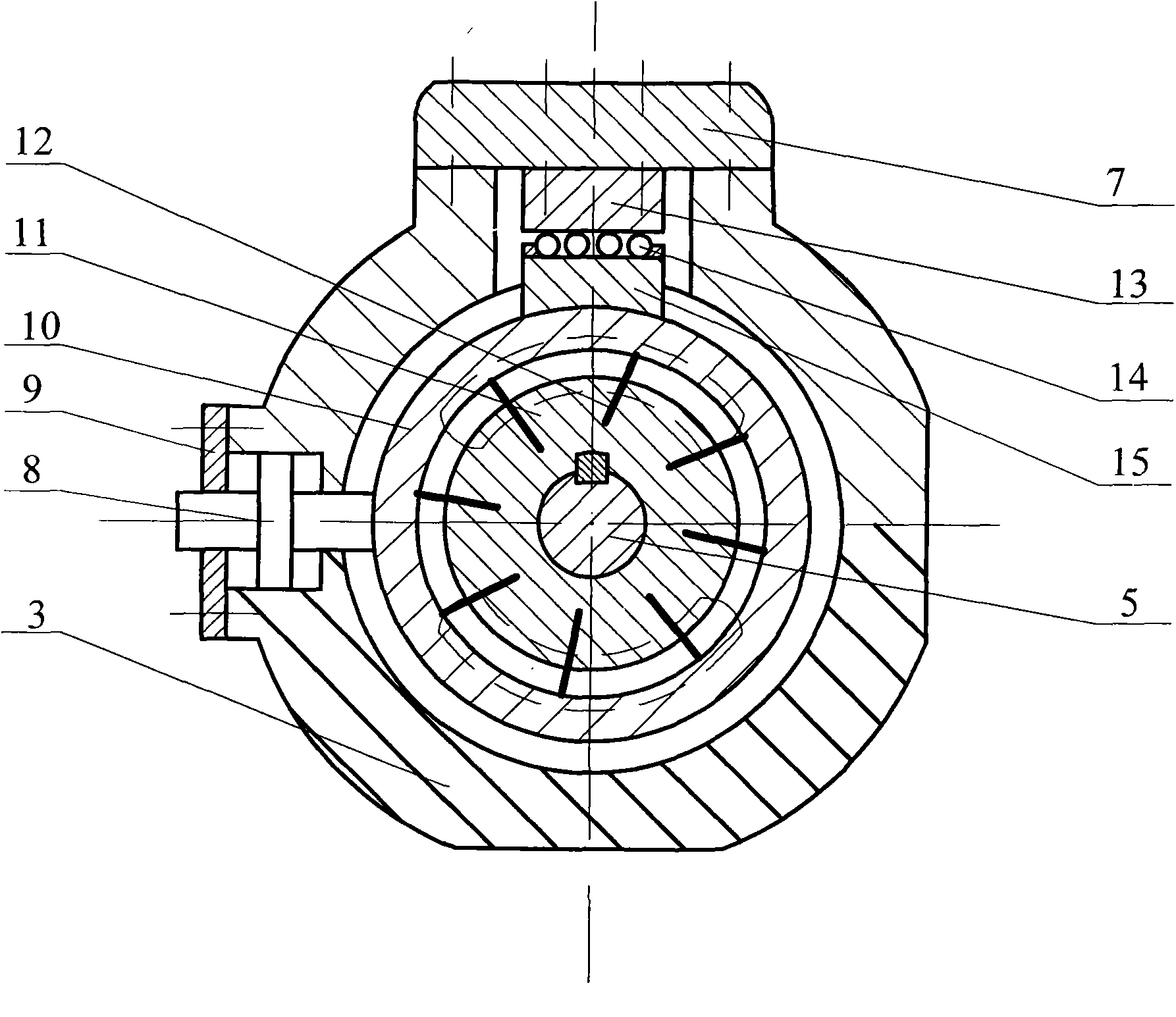 Single-acting blade-type hydraulic transformer controlled by hydraulic cylinder