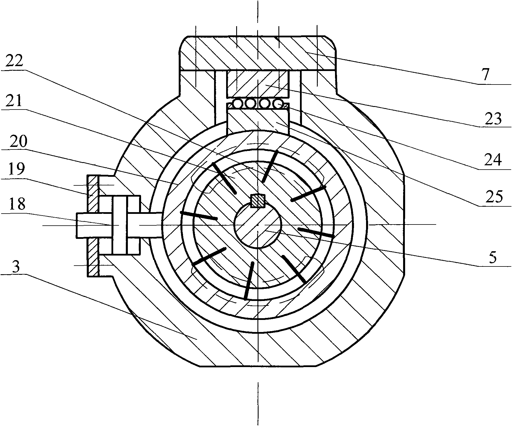 Single-acting blade-type hydraulic transformer controlled by hydraulic cylinder