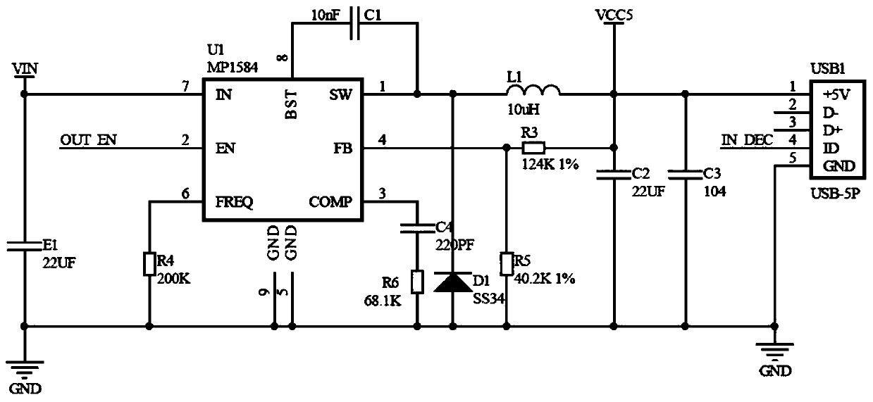 External USB output circuit of detachable battery pack