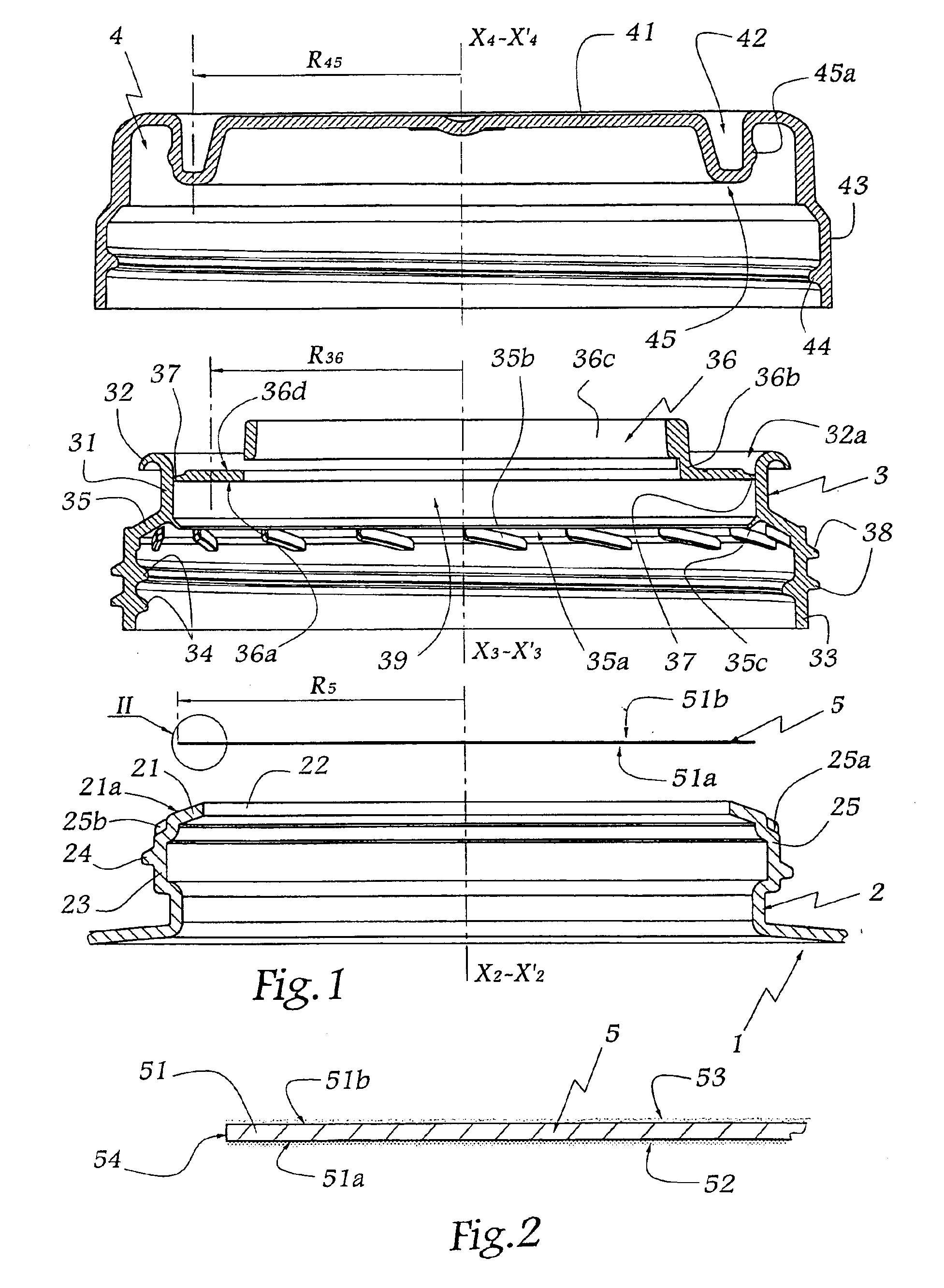 Method and device for closing a container and container provided with same
