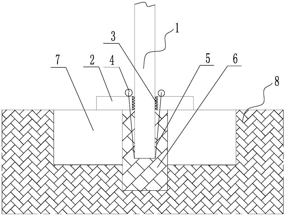 Reinforcing method of vertical pole used in earthwork excavation