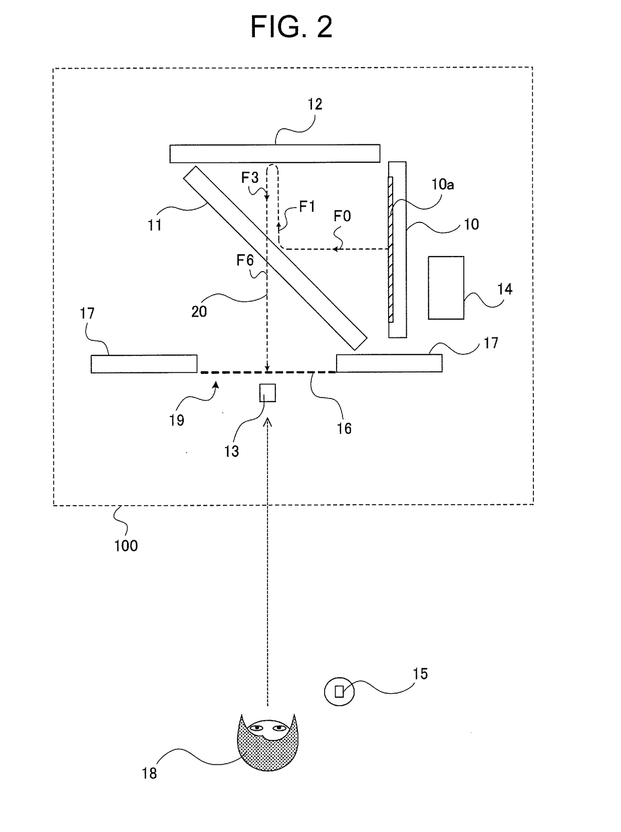 Floating image display device