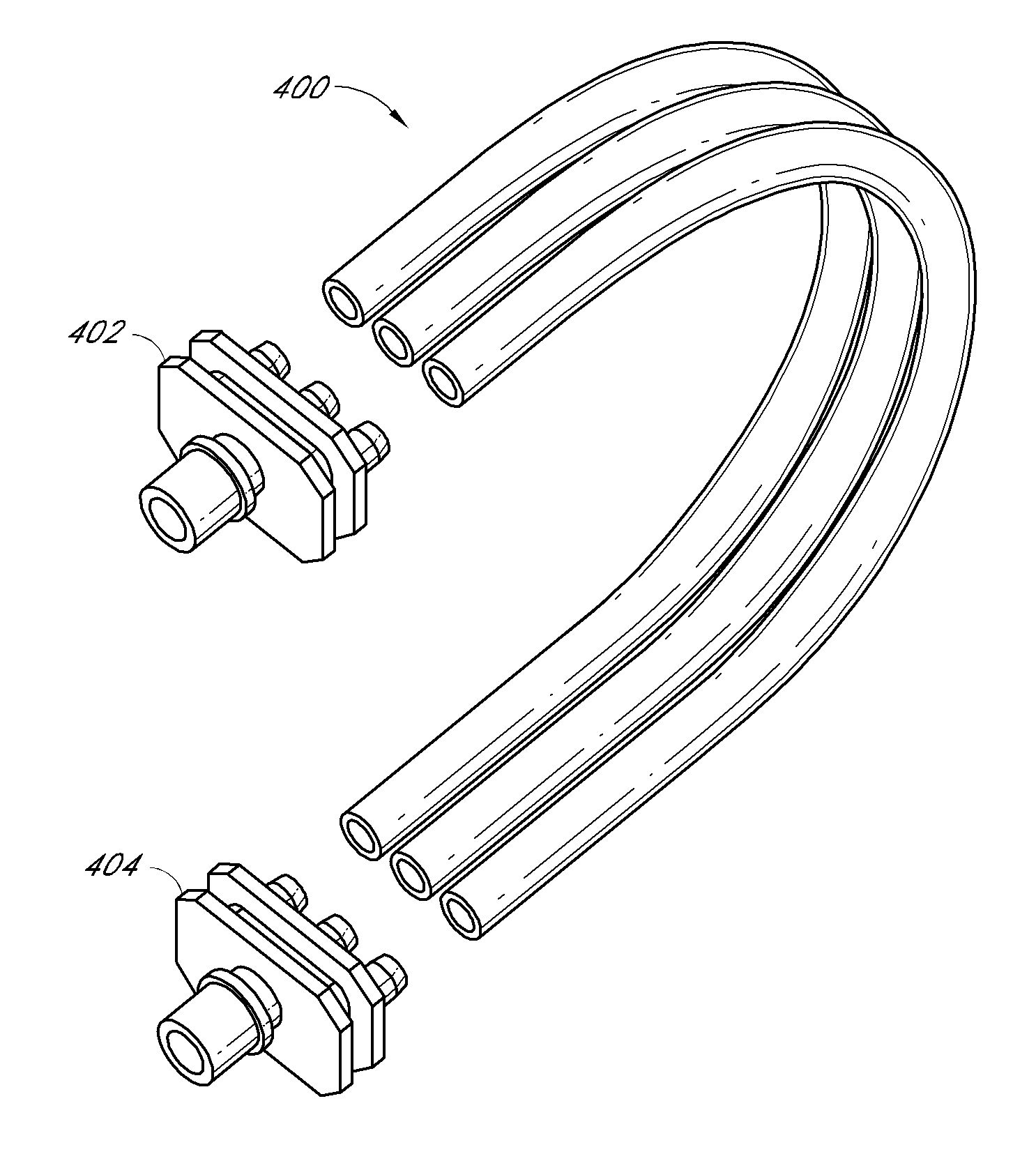 High pressure, high flow rate tubing assembly and adapter for a positive displacement pump
