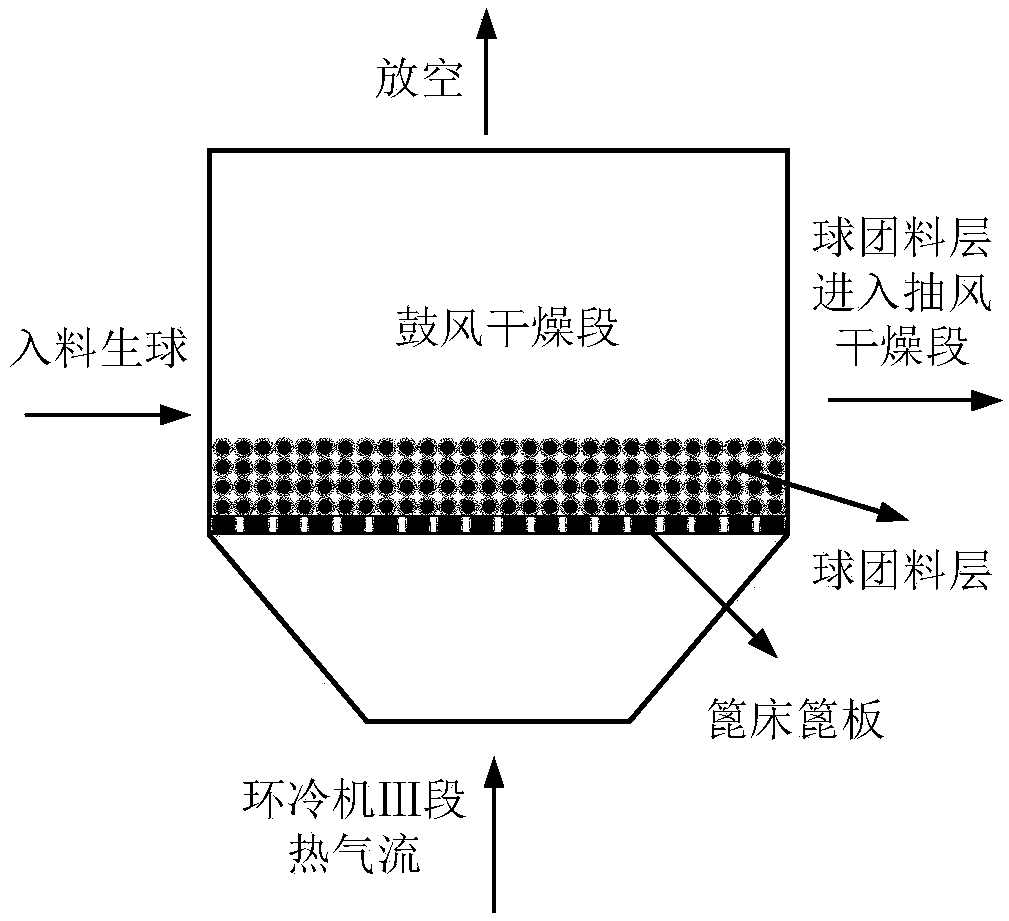 Numerical method for predicting pellet drying process in grate blast drying section