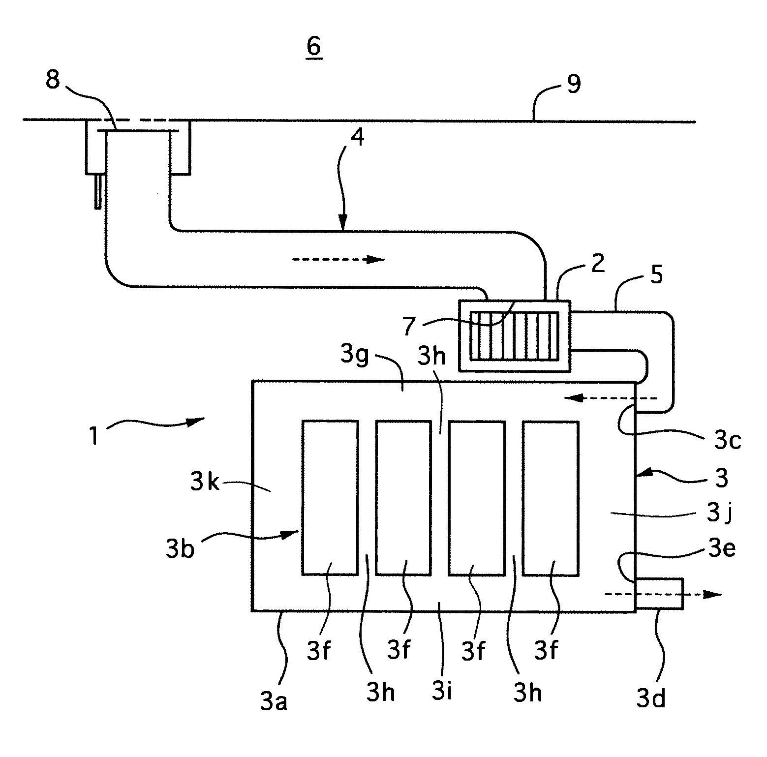 Cooling system of heating element