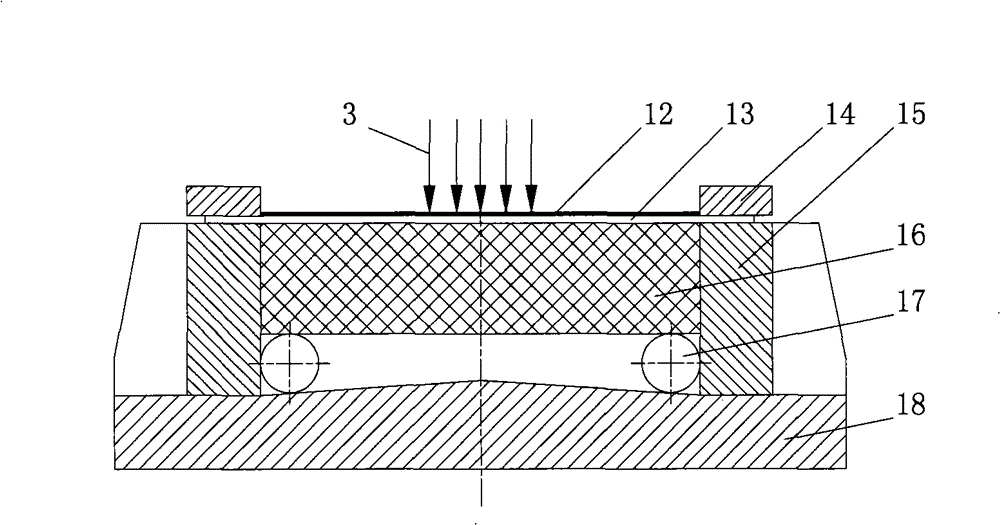 Method and device for laser shock forming on the basis of polyurethane rubber film