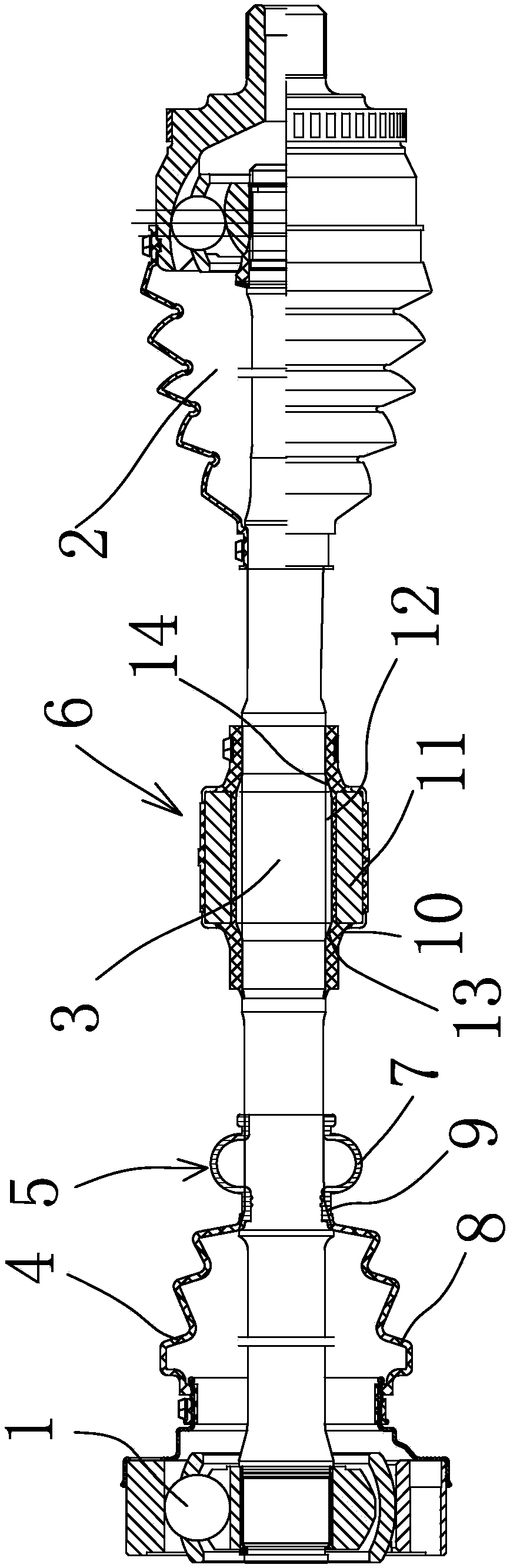 A drive shaft assembly vibration damping mechanism