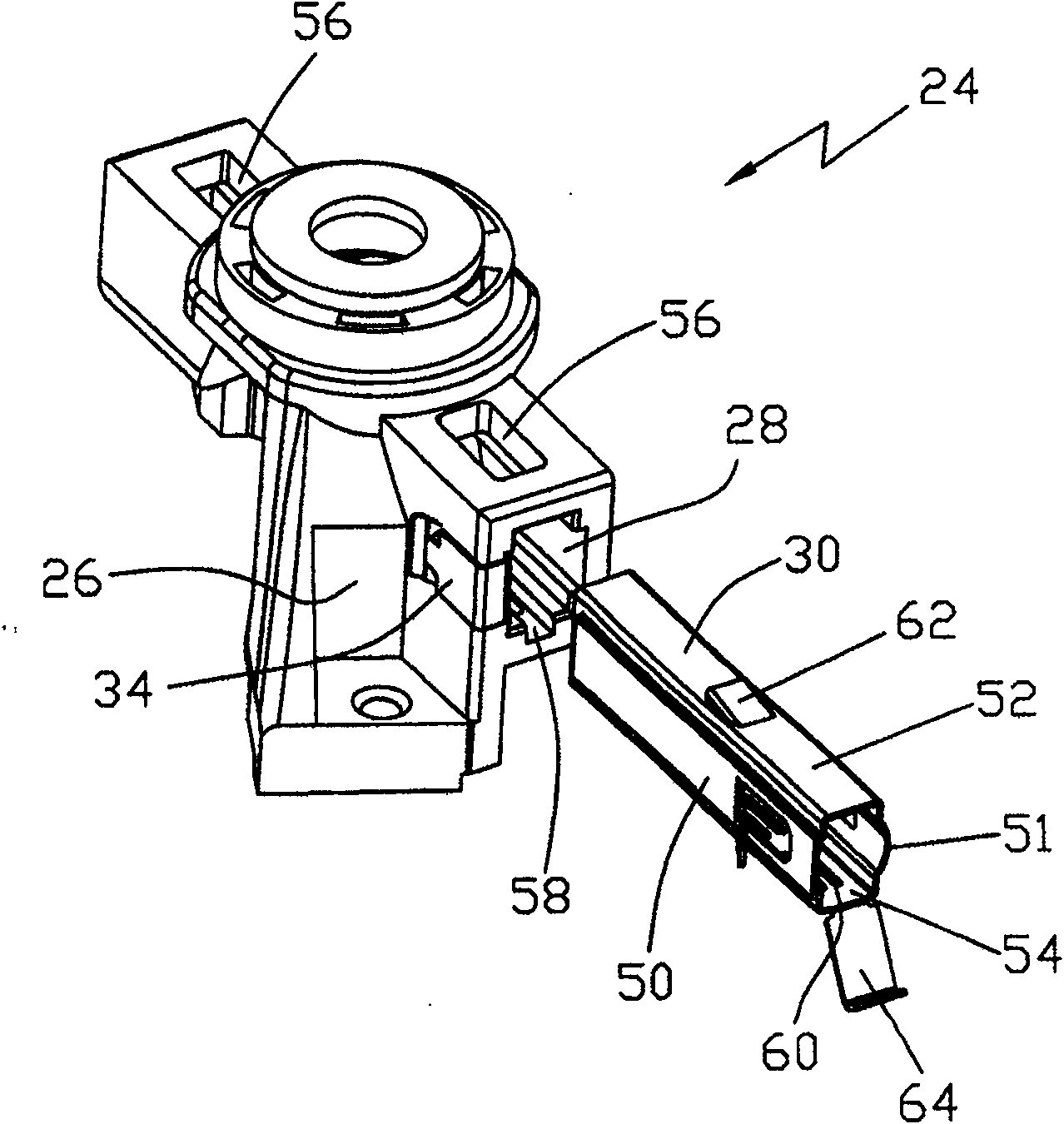 Electric motor with brush holder and its assemblage method