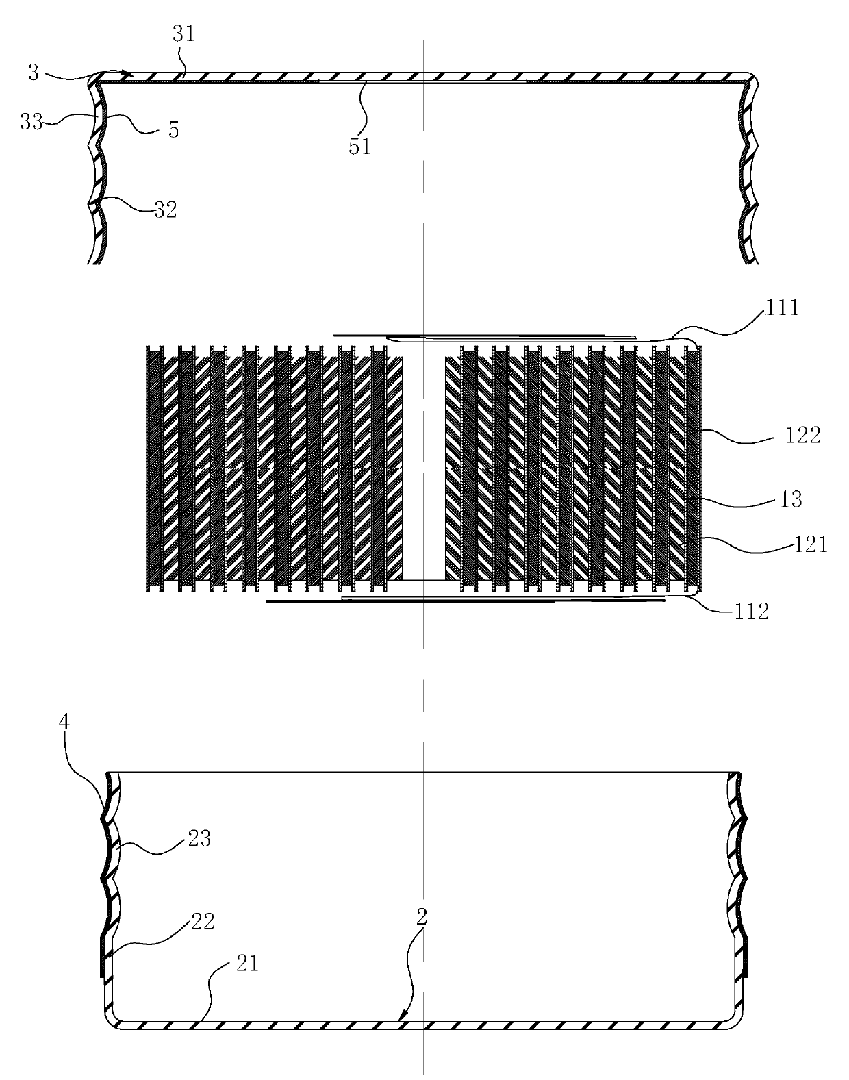 Bean type battery and manufacturing method thereof