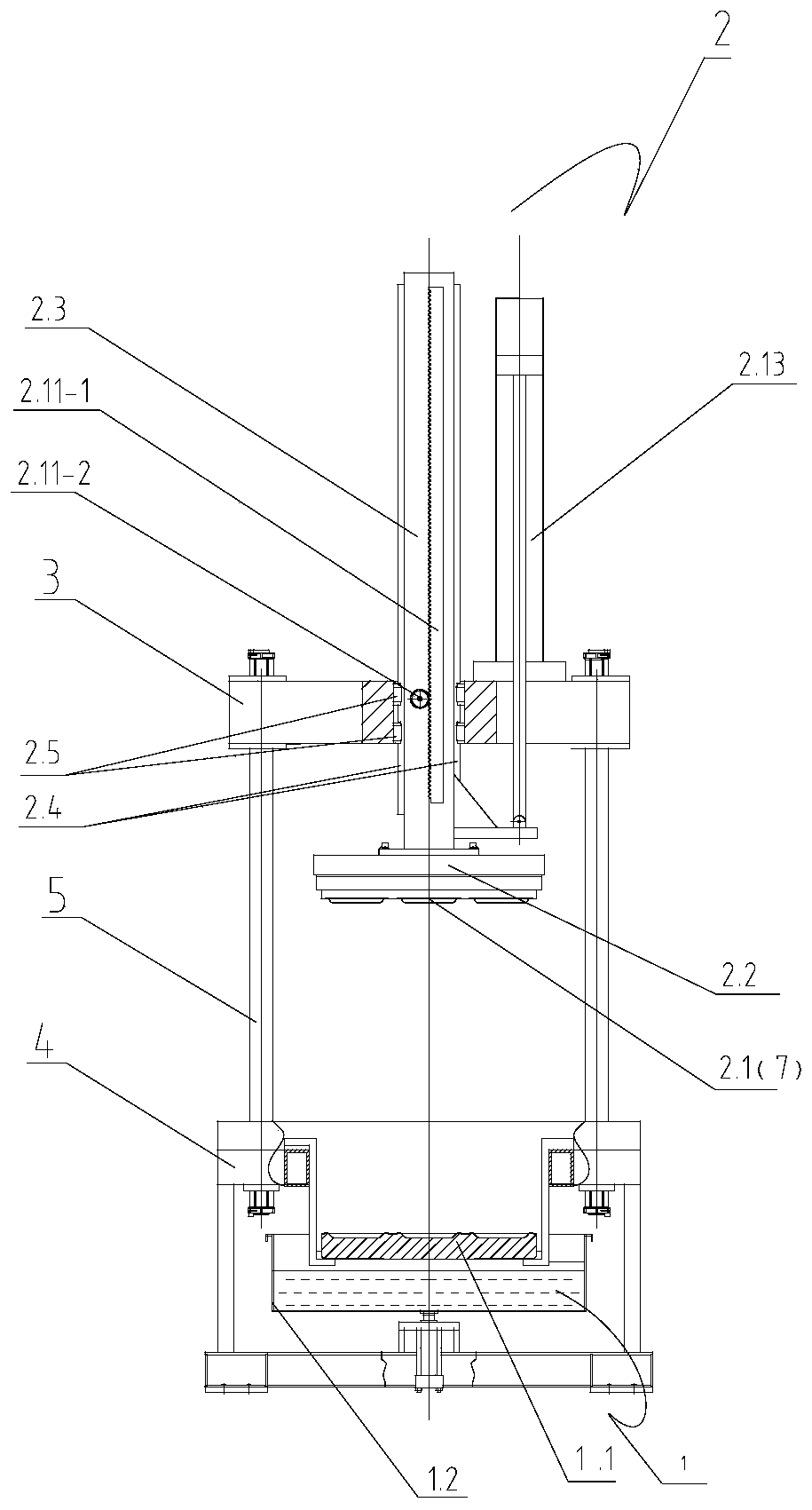 Method for moving mold of plant fiber molding machine up and down and line rail type up and down mold moving device