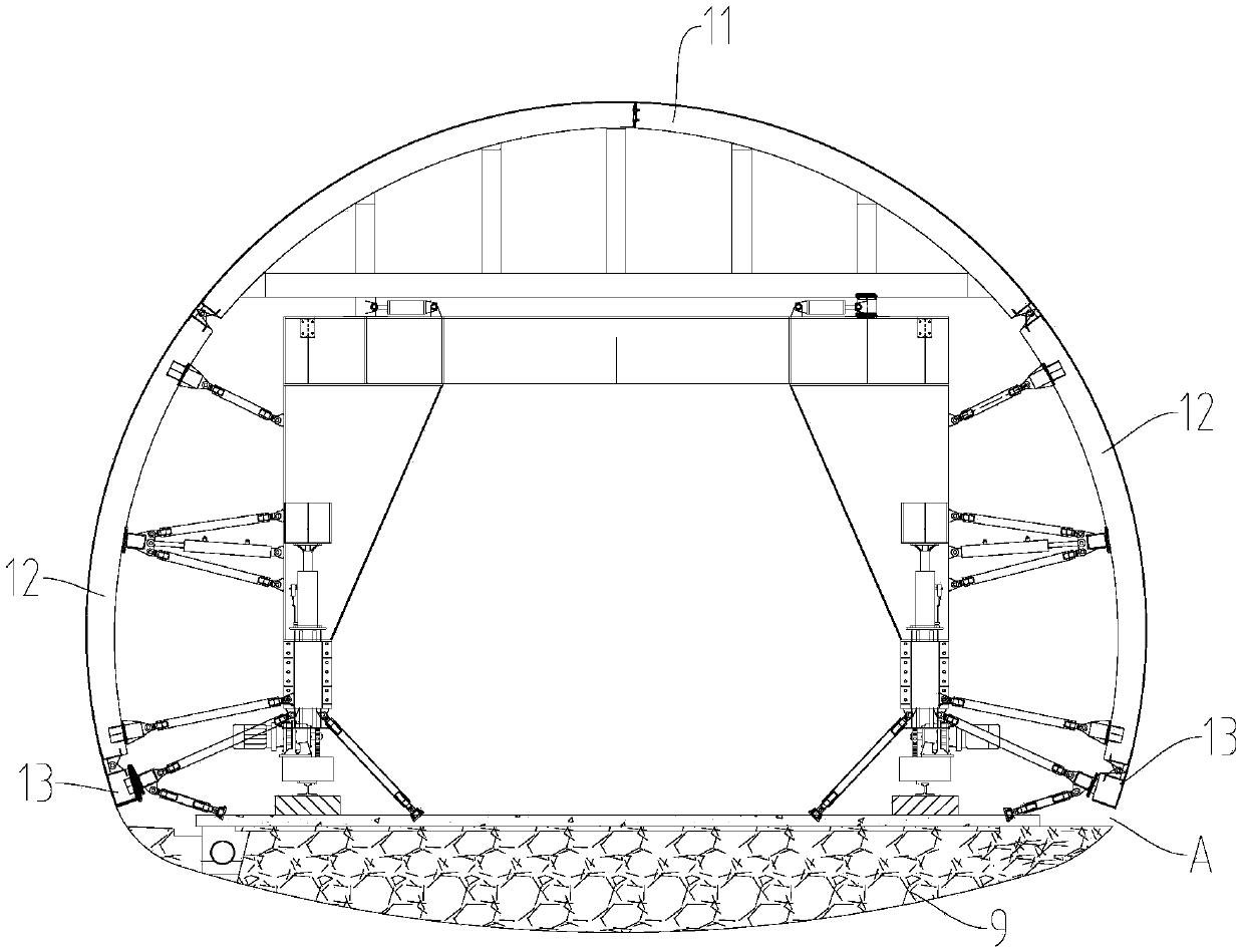 Tunnel secondary lining formwork trolley foot sealing structure and its installation method