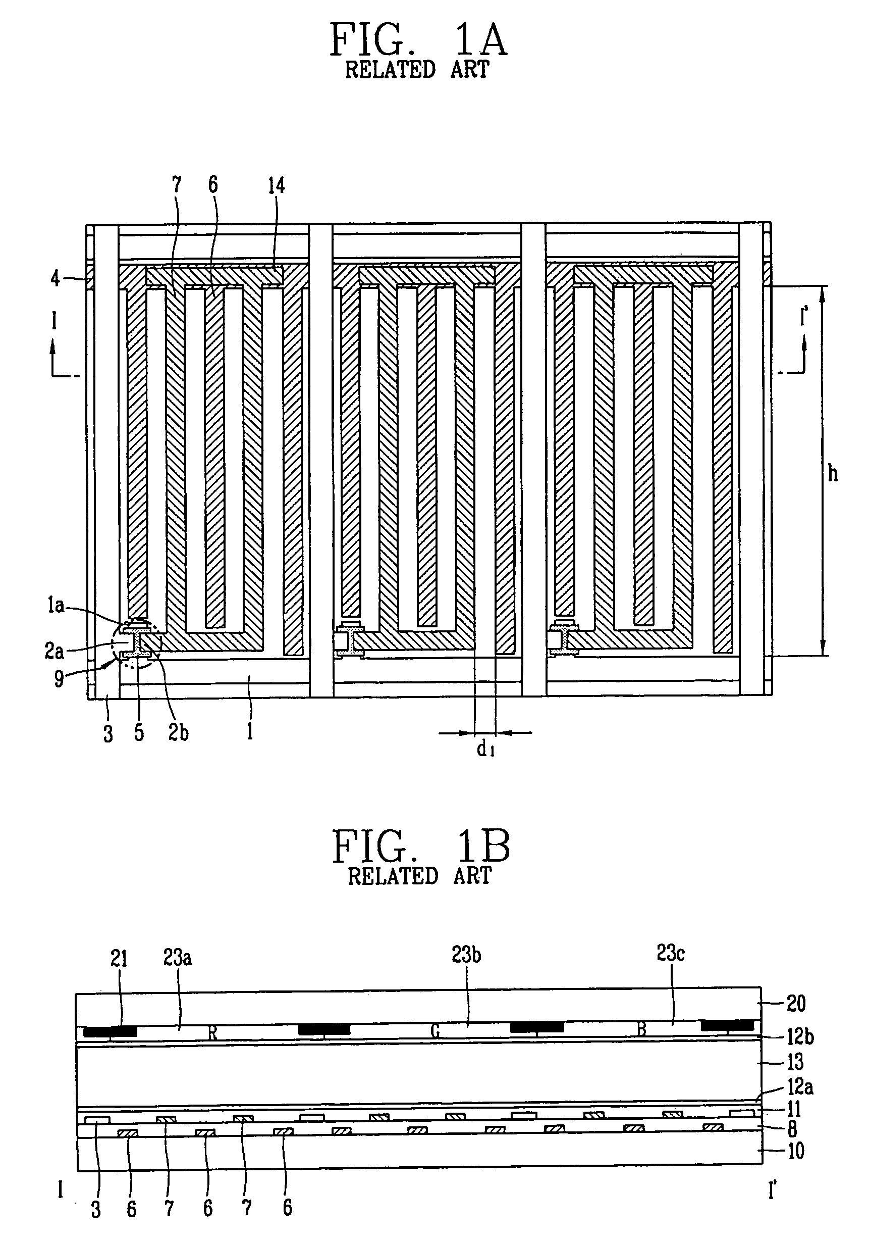 In Plane switching mode liquid crystal display device including 4 sub-pixels having different areas and fabrication method thereof