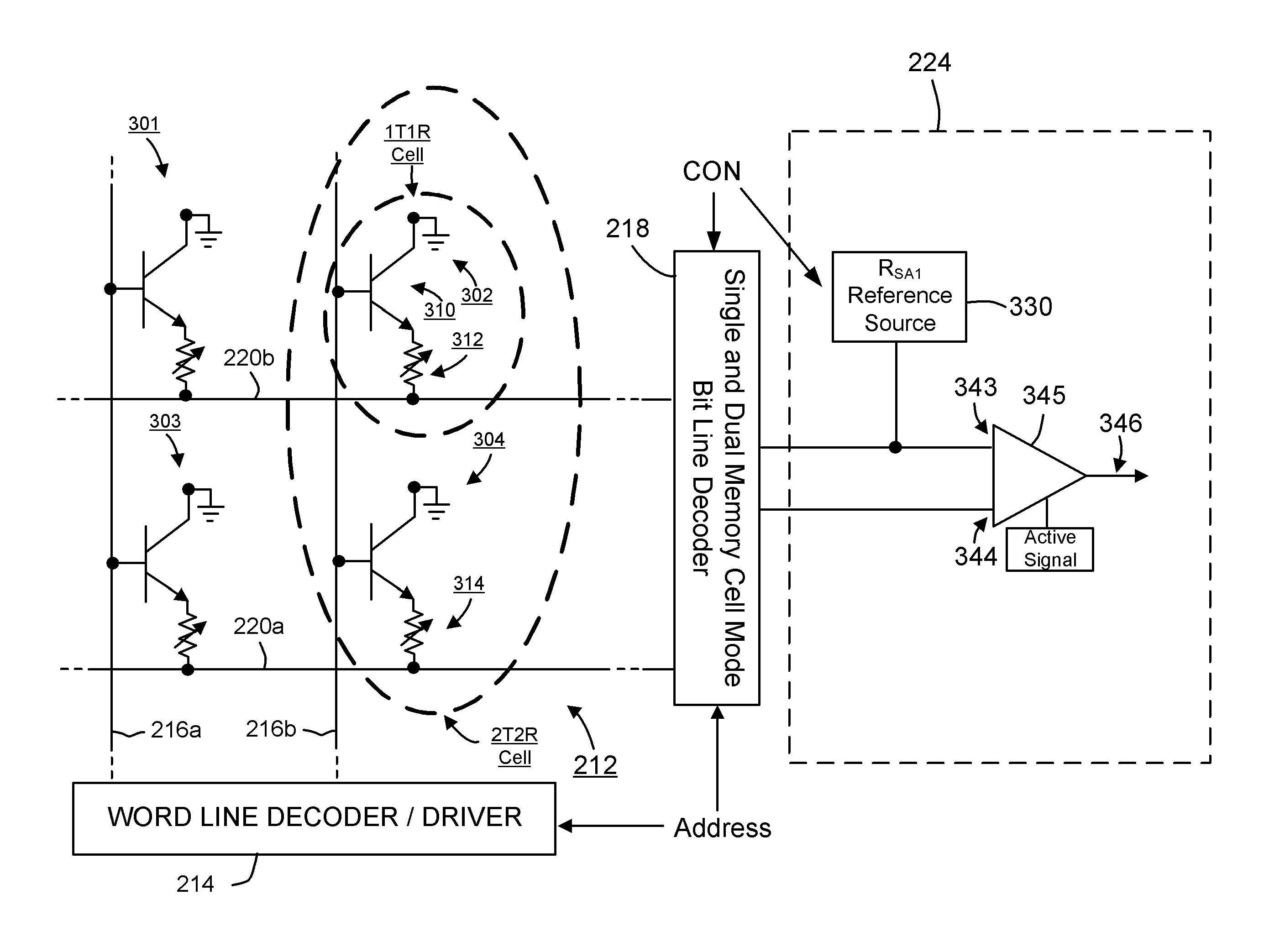 2t2r-1t1r mix mode phase change memory array