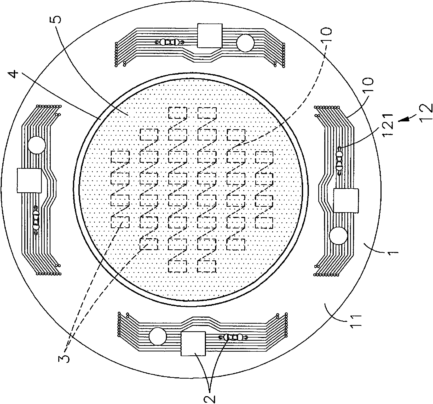 Forming structure of fluorescent powder colloid of light-emitting module and manufacture method thereof