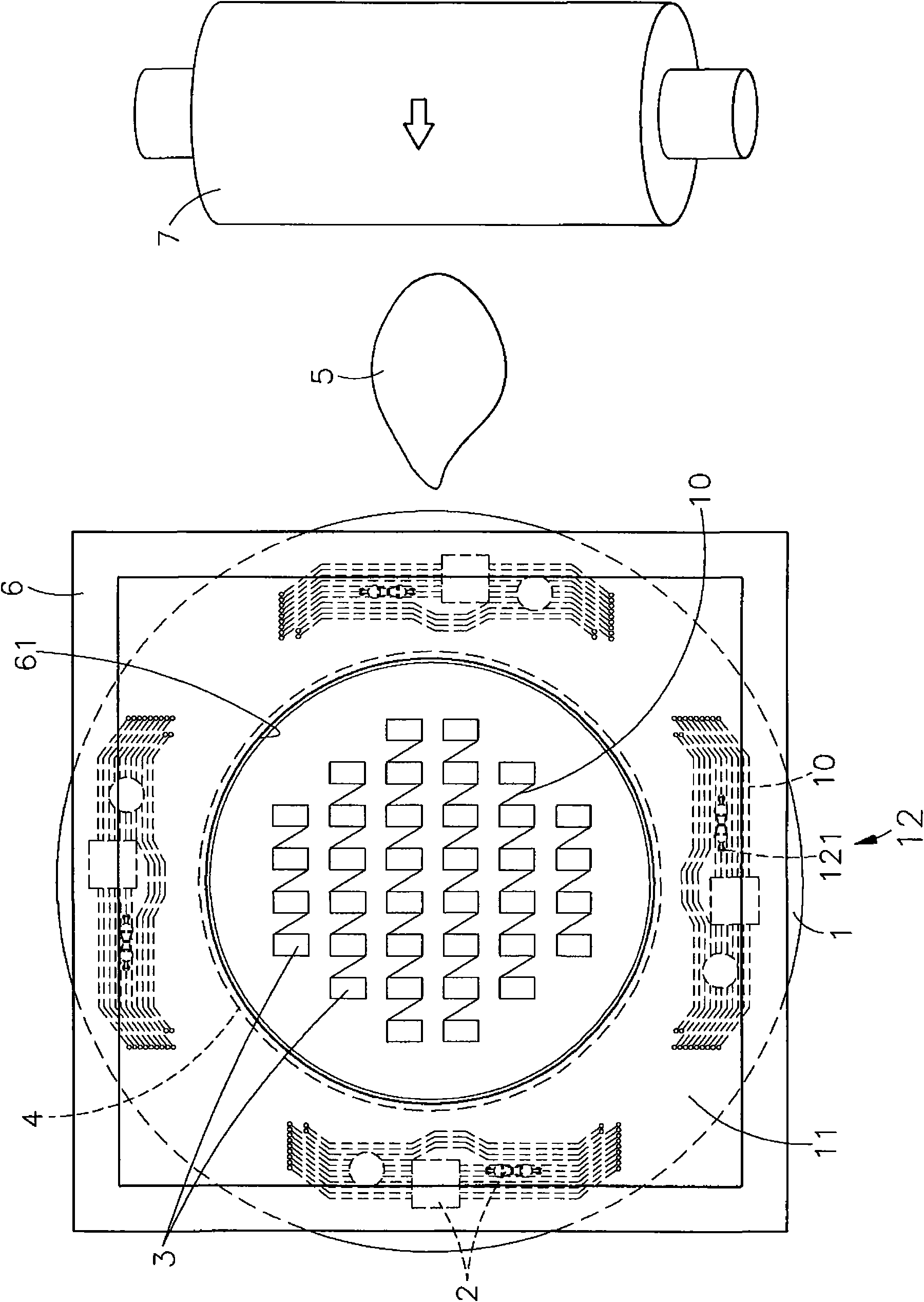 Forming structure of fluorescent powder colloid of light-emitting module and manufacture method thereof
