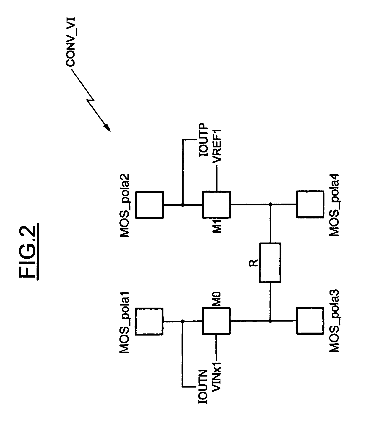 Method for differential-mode processing of an incident voltage relative to a reference voltage and corresponding device