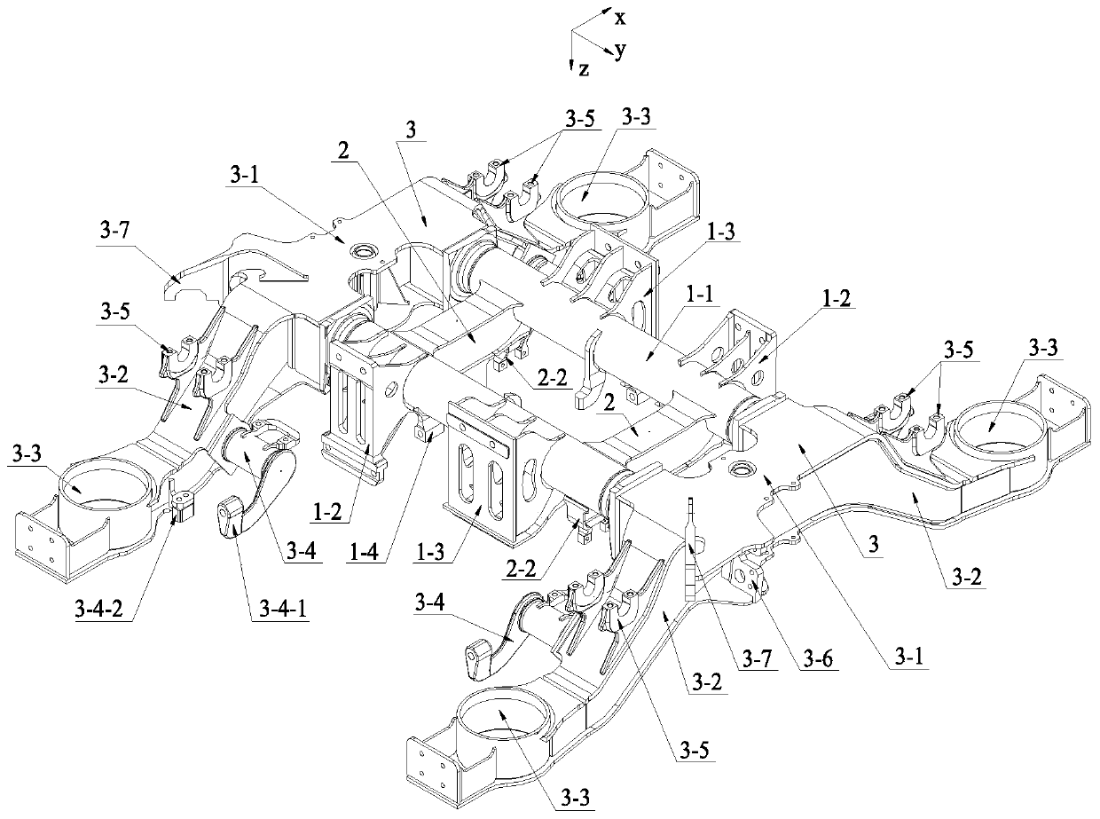 Integral Casting Frame for Subway Bogie with Built-in Axlebox