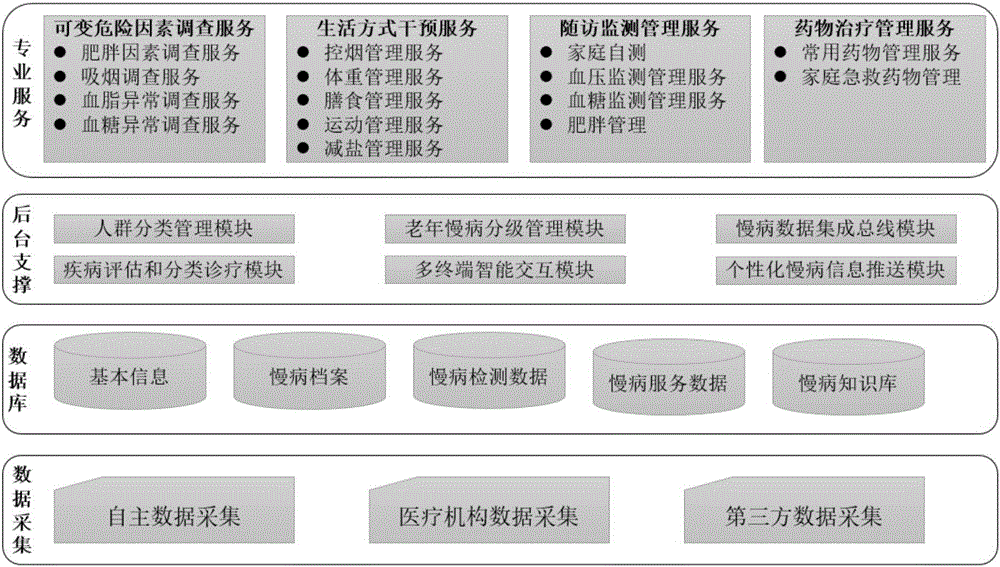 Elderly-chronic-disease management service platform supporting heterogeneous information input