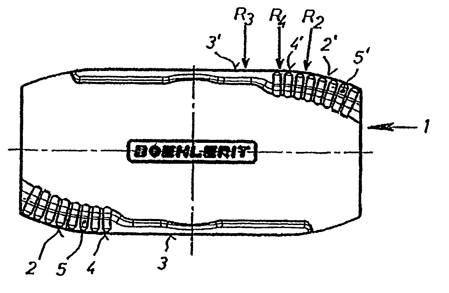 Insert adapted for use in bar peeling and method