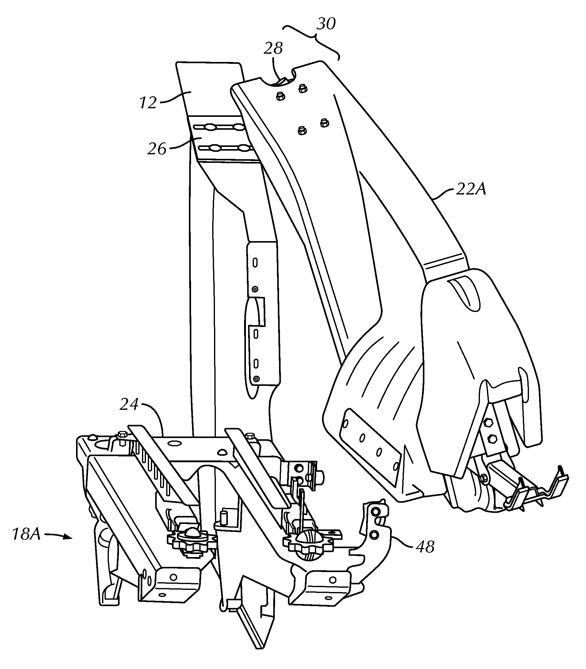 Header end hood mount for an agricultural harvester - Eureka | Patsnap